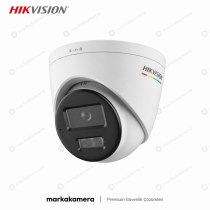 Hikvision 2MP ColorVu Akıllı Hibrit Işık Dome IP Kamera - 7/24 Renkli Gece Görüşü ve Sesli (DS-2CD1327G2H-LIUF)