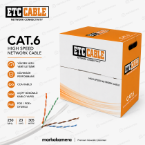 ETC Cat6 CCA Data Kablosu 305 Metre - Ekonomik Çözüm - Gri