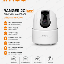 Imou Ranger 2C 5MP (IPC-K2ECP-5H3W) 3K Ultra HD Akıllı Wi-Fi Kamera