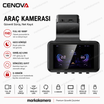 Cenova CN-Q2 Dashcam - Kompakt Tasarım, Geniş Açı ve Mobil Uygulama Desteği