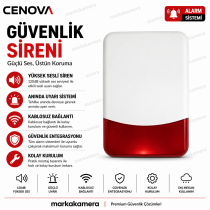 WS-100WOS Kablosuz Alarm Sireni - 110dB Ses ve Çakar Işıklı - Kablo Derdine Son
