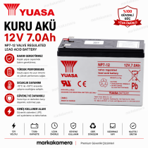 Yuasa 12V 7Ah NP7-12 Bakımsız Kuru Akü - Orijinal Japon Kalitesi